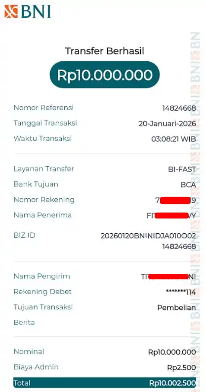 Bukti Transfer