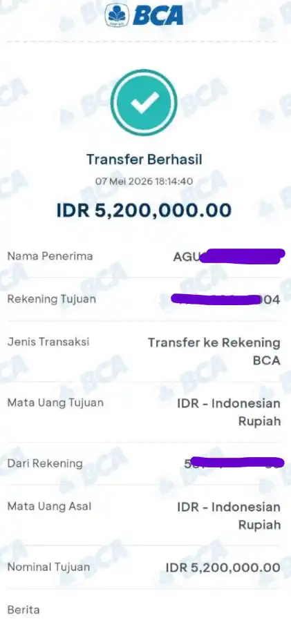 Bukti Transfer