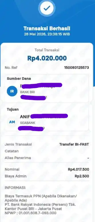 Bukti Transfer
