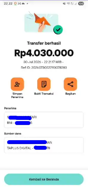 Bukti Transfer